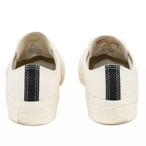 Converse x CDG Play Chuck Taylor Low White Red Heart M 6 W 8 - Picture 3 of 12